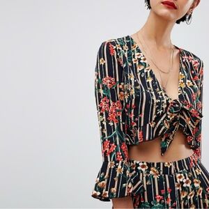 ASOS Floral Cropped Blouse